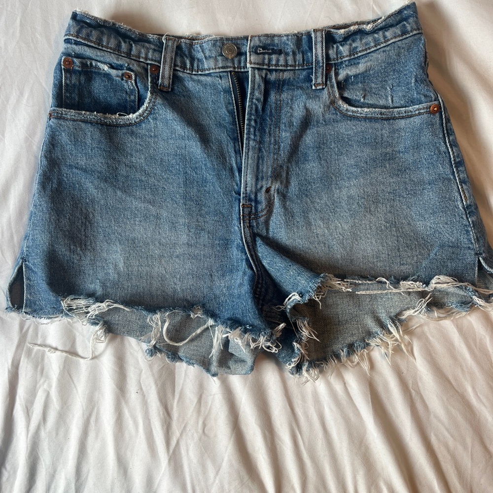 Abercrombie & Fitch Blue High-Waisted Jean Shorts